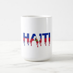 Haiti Drip Text   Karibik-Flagge Design   Fan  Kaffeetasse