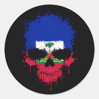 Haiti Driving Spritzer Skull Runder Aufkleber