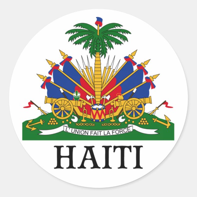HAITI - Emblem/Wappen/Flagge/Symbol Runder Aufkleber (Vorderseite)