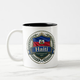Haiti-Erbe-Wappen | Karibischer Stolz Zweifarbige Tasse