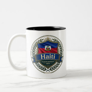 Haiti-Erbe-Wappen Karibischer Stolz Zweifarbige Tasse