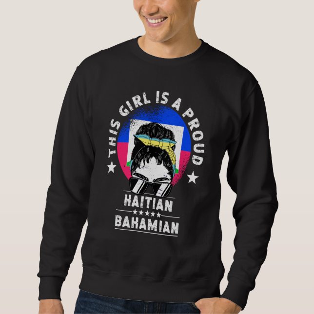 Haiti Flag Bahamas Grown Women Girl Citizen Pride Sweatshirt (Vorderseite)