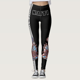 HAITI FLAG BLACK HAVIC ACD LEGGINGS