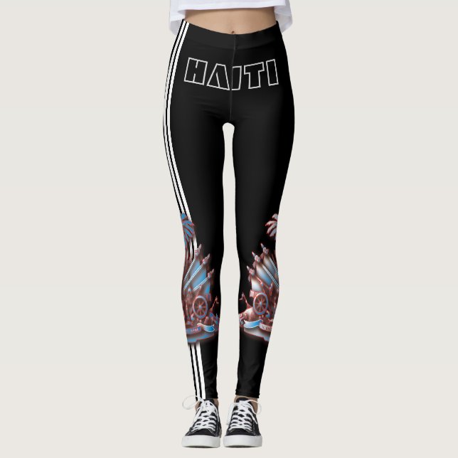 HAITI FLAG BLACK HAVIC ACD LEGGINGS (Vorderseite)