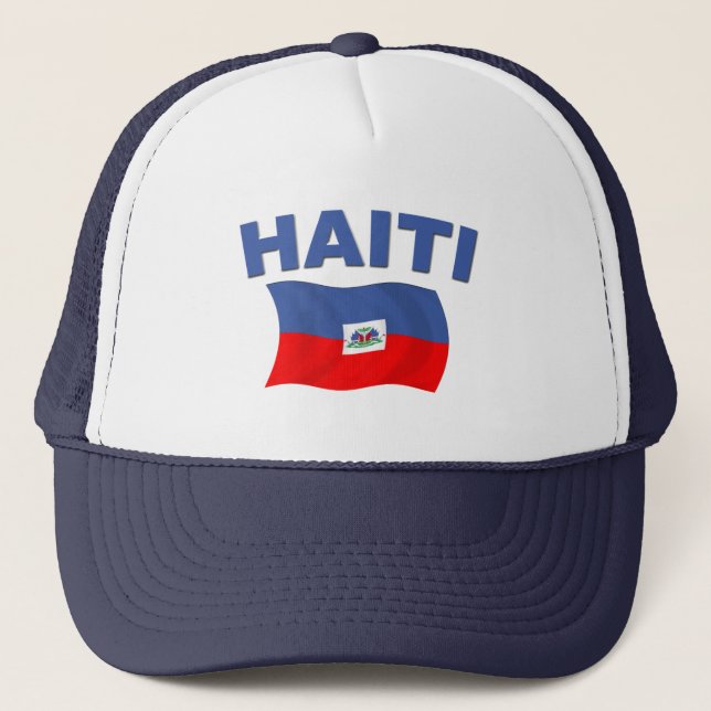 Haiti-Flagge 1 Truckerkappe (Vorderseite)