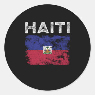 Haiti-Flagge bedruckt - Haitianische Flagge Runder Aufkleber