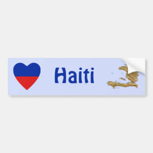 Haiti-Flagge Herz + Karte Aufkleber Autoaufkleber
