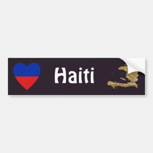 Haiti-Flagge Herz + Karte Aufkleber Autoaufkleber