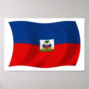 Haiti-Flagge Poster Druck