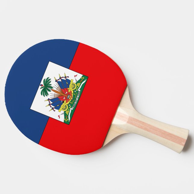 Haiti-Flagge Tischtennis Schläger (Seitenansicht)
