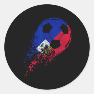 Haiti Fußball Haitianische Flagge Stolz Fußballspi Runder Aufkleber