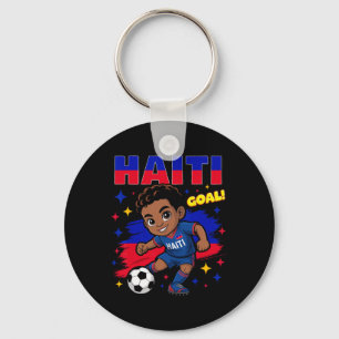 Haiti Fußball Kind Haitianische Flagge Fußballspie Schlüsselanhänger