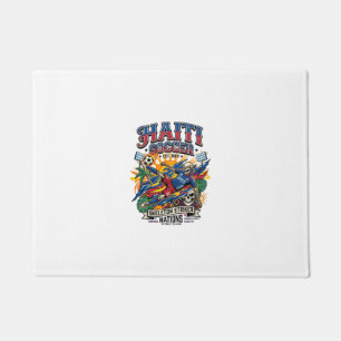 Haiti Fußball Skelett Stürmer Nationen Poster Stil Fußmatte