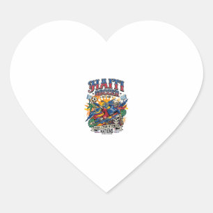 Haiti Fußball Skelett Stürmer Nationen Poster Stil Herz-Aufkleber