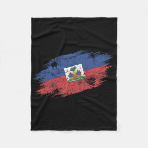 Haiti Fußballfan zerrissene Flagge Nationalstolz Fleecedecke