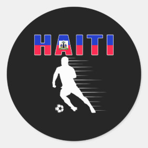 Haiti Fußballfans Trikot - Haitianische Flagge Fuß Runder Aufkleber