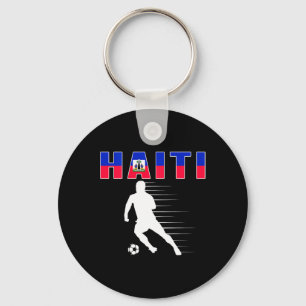 Haiti Fußballfans Trikot - Haitianische Flagge Fuß Schlüsselanhänger