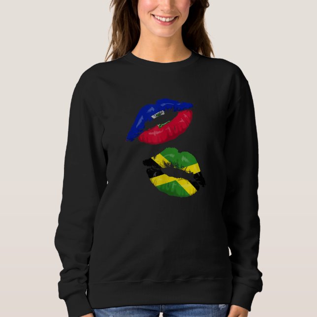 Haiti Haitian America Jamaica Caribbean Combo Mixe Sweatshirt (Vorderseite)