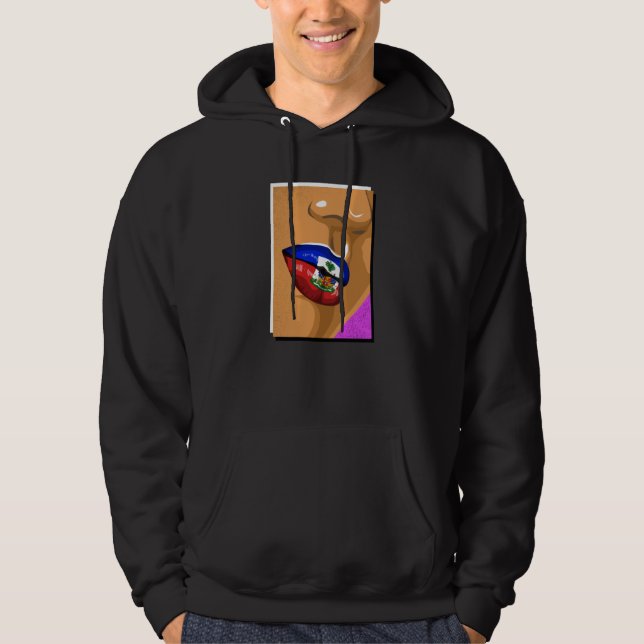 Haiti Haitian Flag Day Creole Proud Woman Happy Ay Hoodie (Vorderseite)