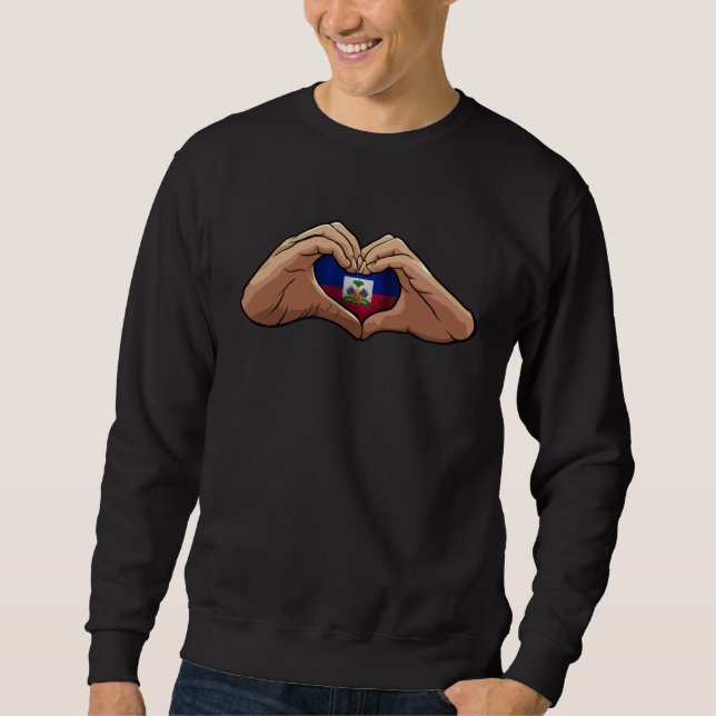 Haiti Haitian Flag Day Proud Love Ayiti Heart Sweatshirt (Vorderseite)