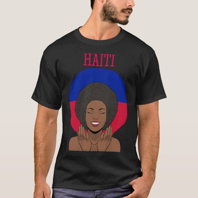 Haiti Haitian Flag Day Proud Woman Ayiti Girl  1 T-Shirt (Vorderseite)