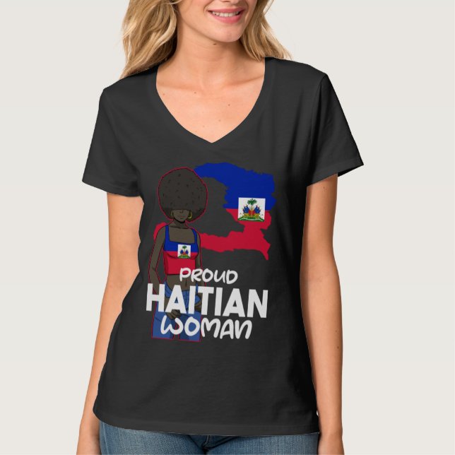 Haiti Haitian Flag Day Proud Woman Ayiti Girl  2 T-Shirt (Vorderseite)
