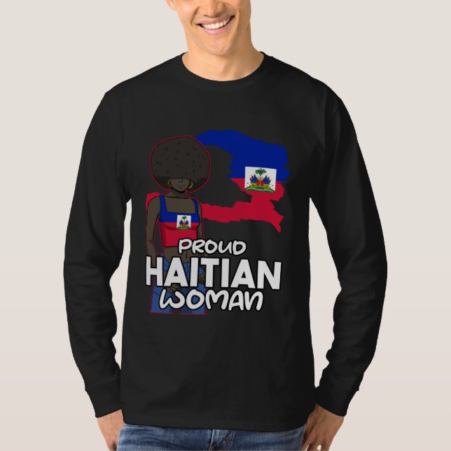Haiti Haitian Flag Day Proud Woman Ayiti Girl T-Shirt (Vorderseite)