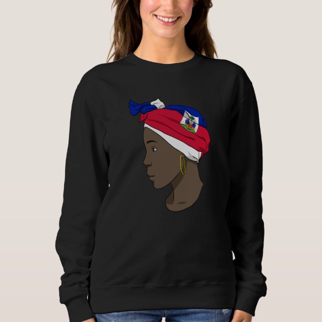 Haiti Haitian Love Flag Proud Woman Princess Crown Sweatshirt (Vorderseite)