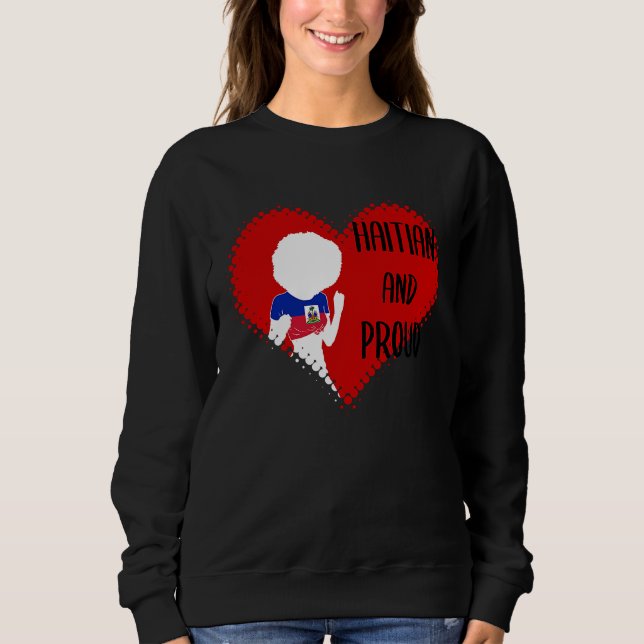 Haiti Haitian Love Flag Proud Woman Princess Crown Sweatshirt (Vorderseite)