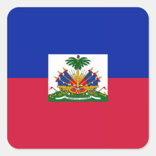 Haiti - haitianische Flagge Quadratischer Aufkleber