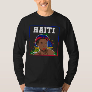 Haiti Haitianischer Tag der Flagge Stolze Frau Ayi T-Shirt