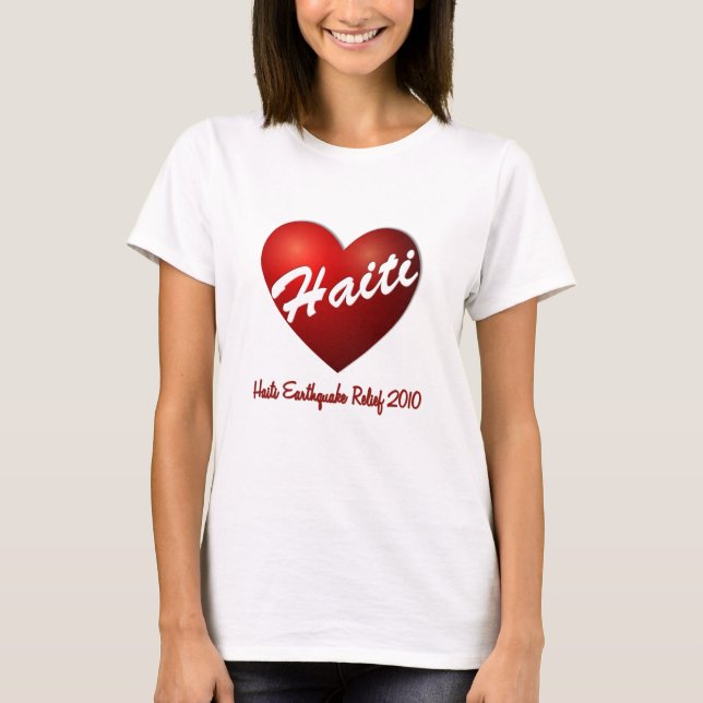 Haiti-Herz-Erdbeben-Entlastung T-Shirt (Vorderseite)