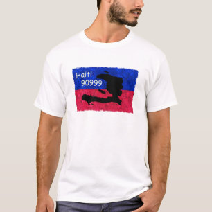 Haiti-Hilfsflagge, zu spenden Textnachricht 90999 T-Shirt