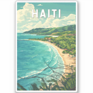 Haiti Illustration Travel Art Vintag Aufkleber