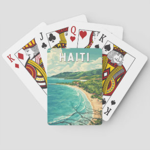 Haiti Illustration Travel Art Vintag Spielkarten