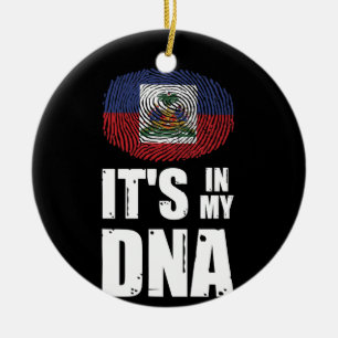 Haiti It's In My DNA Haitian Pride Fingerprint Keramik Ornament