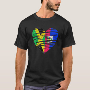 Haiti Jamaika Gewachsenes Herz USA Patriotisches E T-Shirt