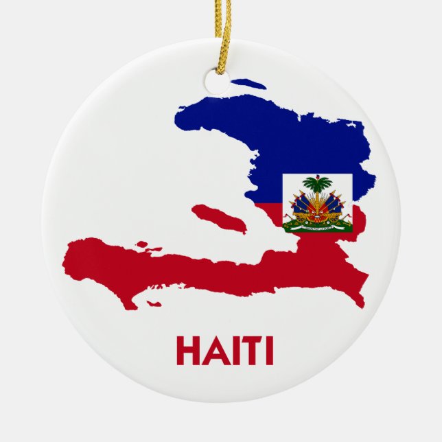 HAITI-KARTE KERAMIKORNAMENT (Vorne)