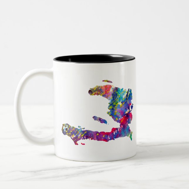 Haiti-Karte Zweifarbige Tasse (Links)