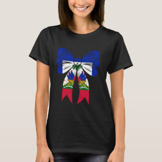 Haiti Mädchen Kokette Schleife Band Stolz Haitiani T-Shirt
