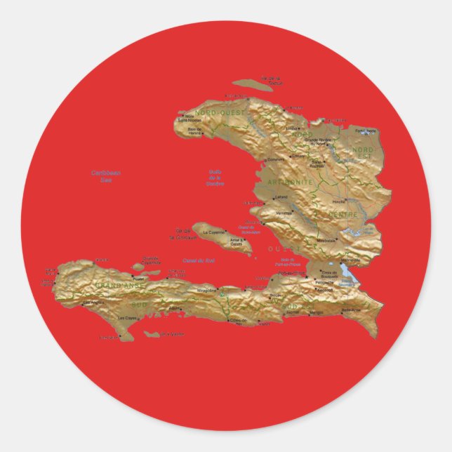 Haiti Map Sticker (Vorderseite)
