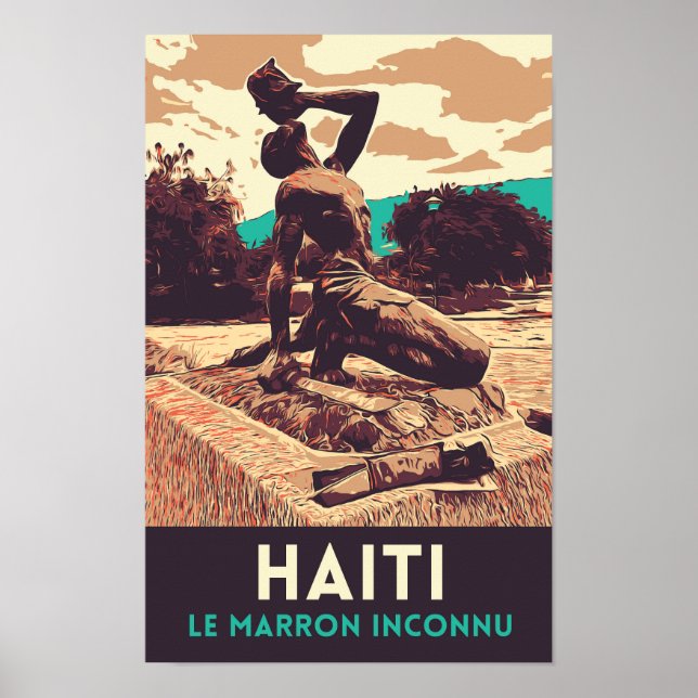 Haiti Marron inconnu Statue Postcard Poster (Vorne)