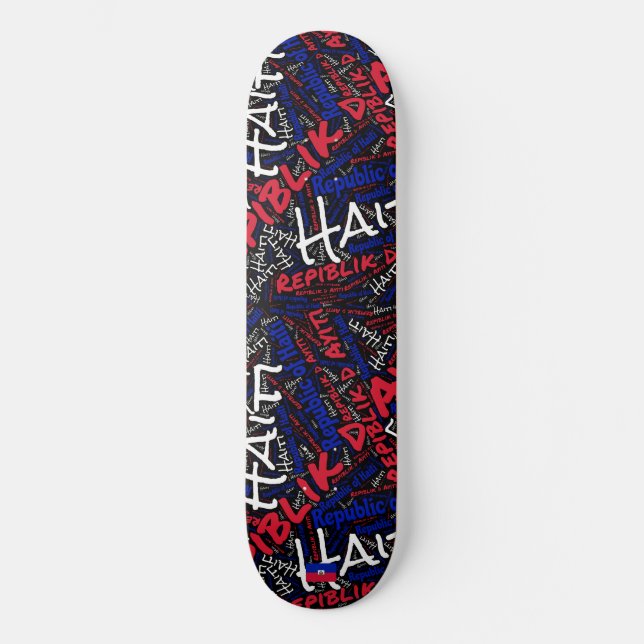 Haiti Nationaler Stolz Wordcloud Skateboard (Vorderseite)