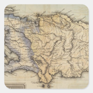 Haiti oder Heiliges Domingo Quadratischer Aufkleber