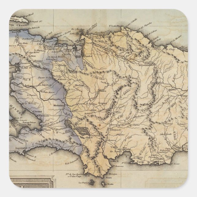 Haiti oder Saint Domingo Quadratischer Aufkleber (Vorderseite)