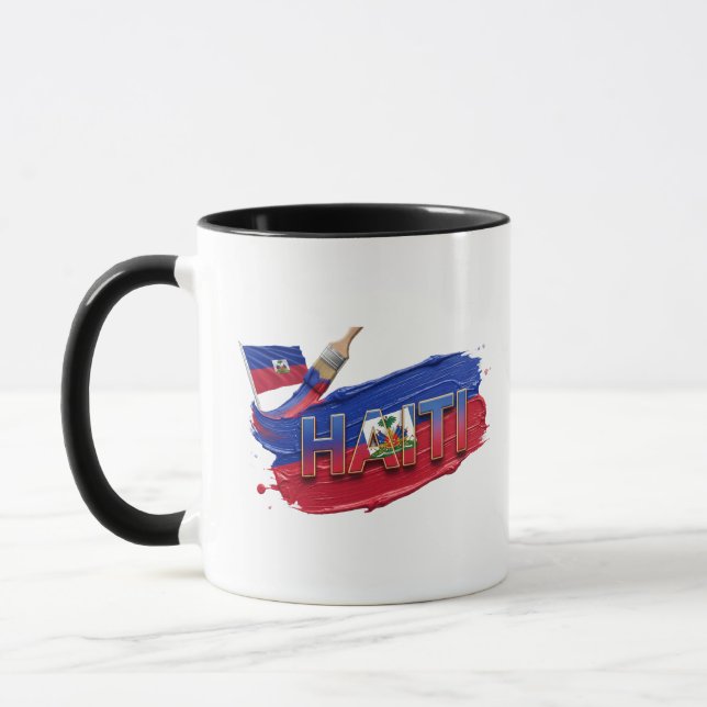 Haiti-Pinsel-Design | Karibischer Stolz Tasse (Links)
