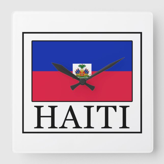 Haiti Quadratische Wanduhr (Vorderseite)