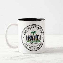 Haiti Reisepass-Stempel | Karibisches Erbe Zweifarbige Tasse