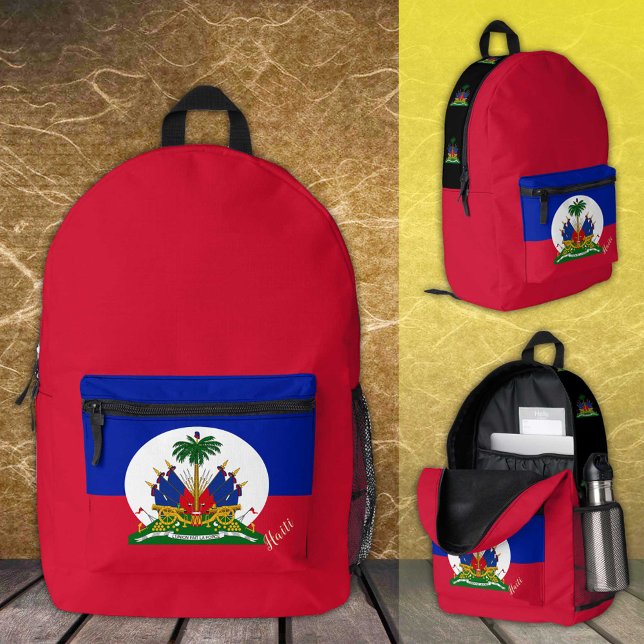 Haiti, Rot, Rucksack, Haitianische Flagge / Custom Bedruckter Rucksack (Von Creator hochgeladen)
