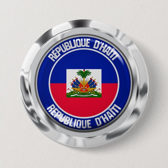 Haiti Round Emblem Button (Vorderseite)